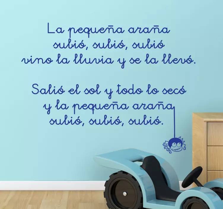 Vinilo infantil canción pequeña araña - TenVinilo