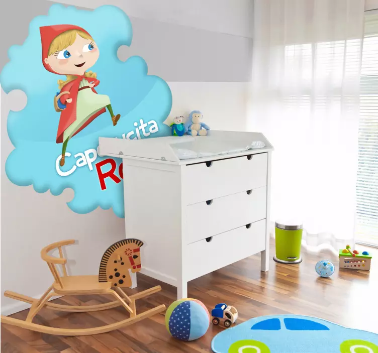 Vinilo infantil Caperucita roja texto - TenVinilo