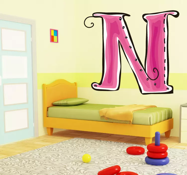 Vinilo infantil dibujo letra n - TenVinilo