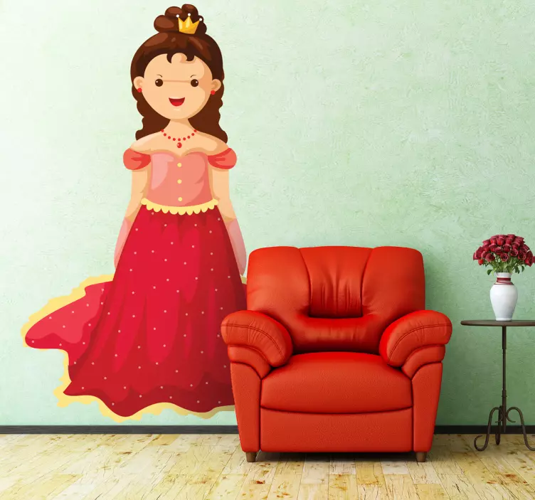 Vinilo infantil ilustración reina - TenVinilo