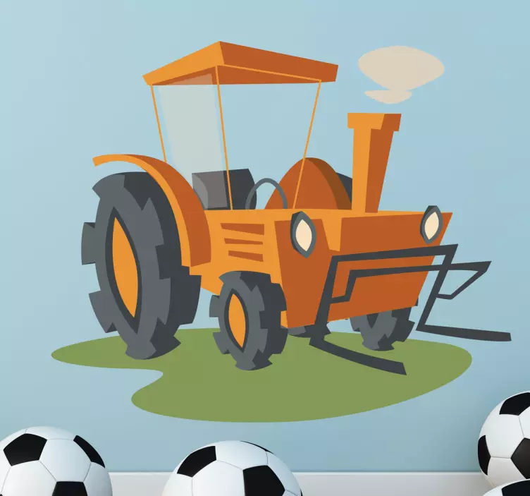 Vinilo infantil ilustración tractor - TenVinilo
