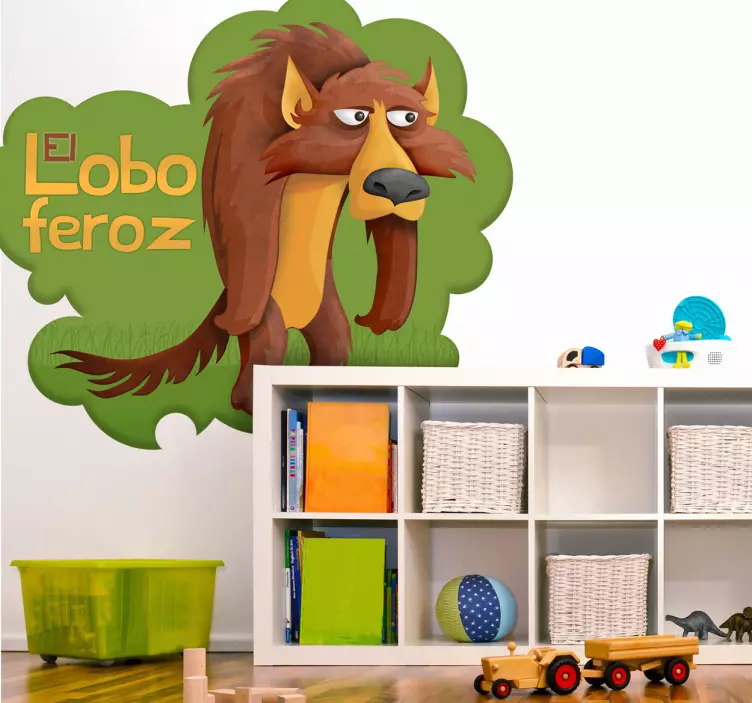 Vinilo infantil lobo feroz con texto - TenVinilo