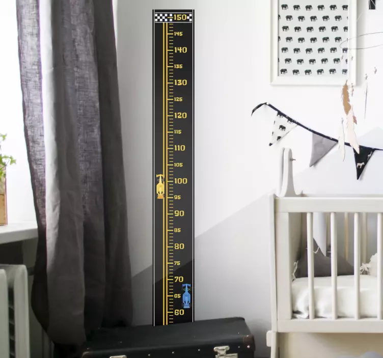 Vinilo infantil medidor pistas de carreras - TenVinilo