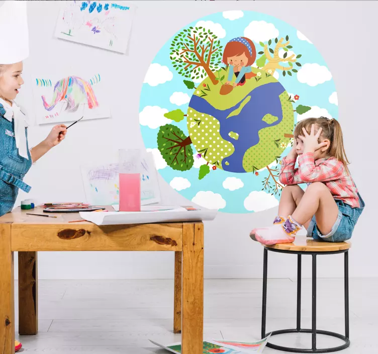 Vinilo infantil mundo niña - TenVinilo