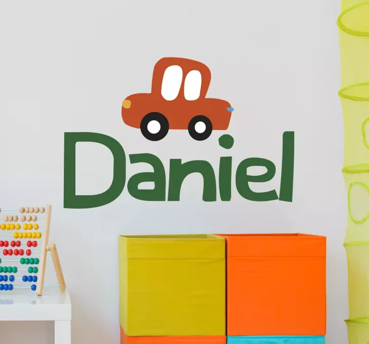 Vinilo infantil personalizable nombre coche - TenVinilo