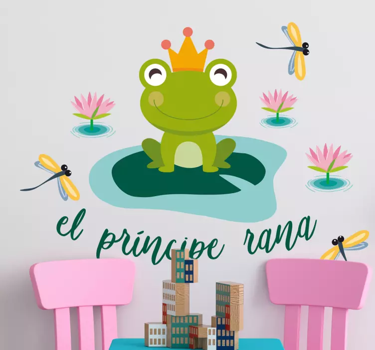 Vinilo infantil príncipe rana texto - TenVinilo