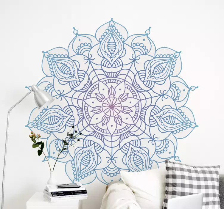 Vinilo mandala azul estilo árabe - TenVinilo