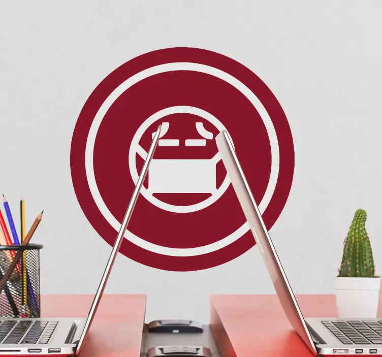 Vinilo mascarilla Covid circular monocolor - TenVinilo