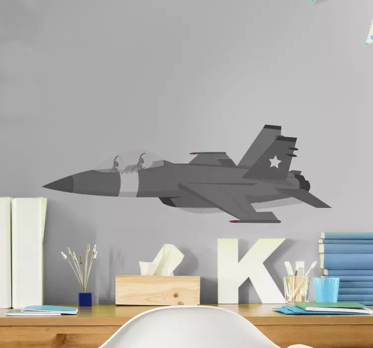 Vinilo motor diseño de avión de combate - TenVinilo