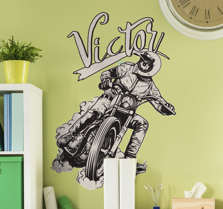 Vinilo moto nombre personalizado - TenVinilo