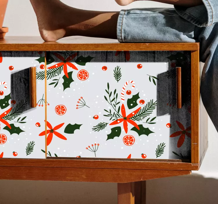 Vinilo para muebles plantas navideñas - TenVinilo