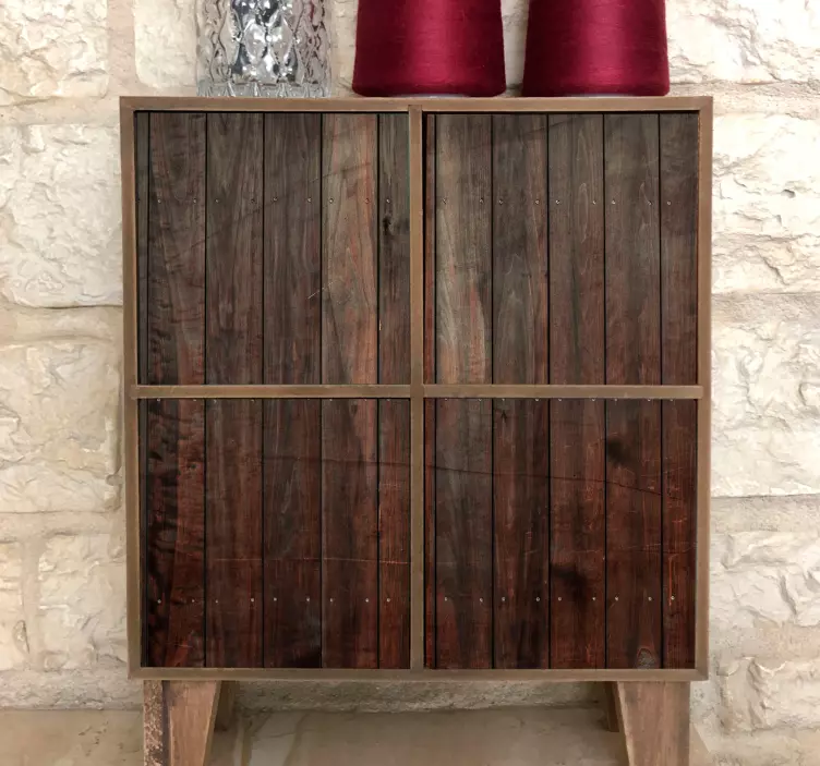 Vinilo para mueble Tablones verticales marrones con textura - TenVinilo