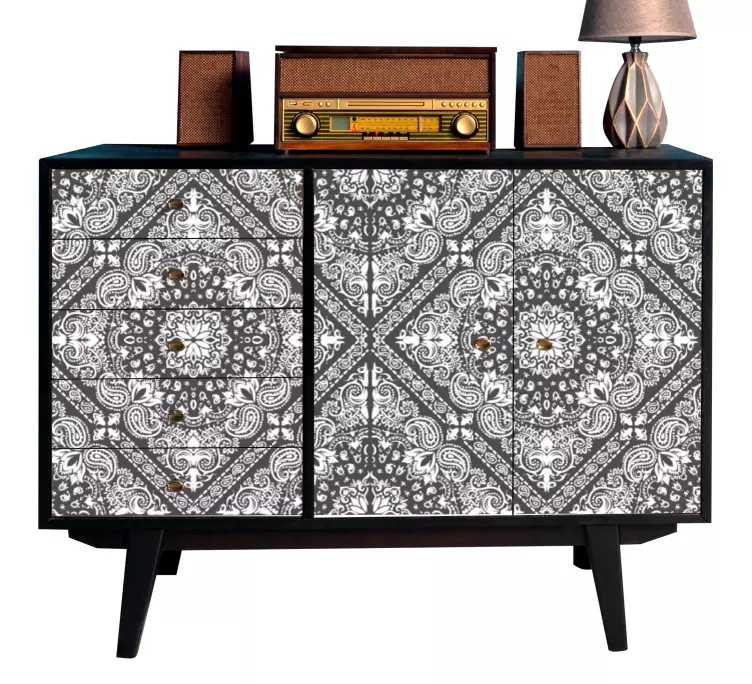 Vinilo para mueble Triángulo pañuelo negro - TenVinilo