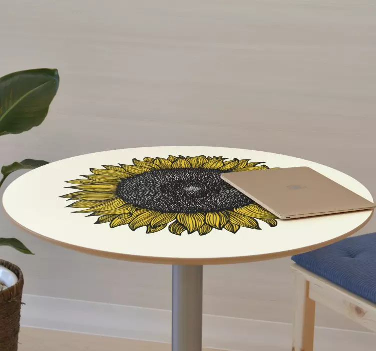 Vinilo para mueble Vintage un girasol - TenVinilo