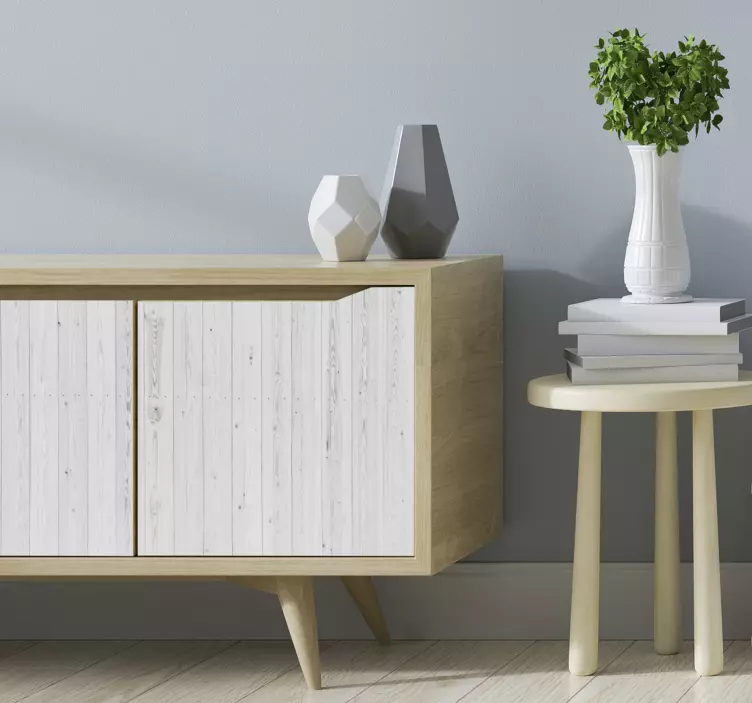 Vinilo para recibidor de madera blanca vintage - TenVinilo