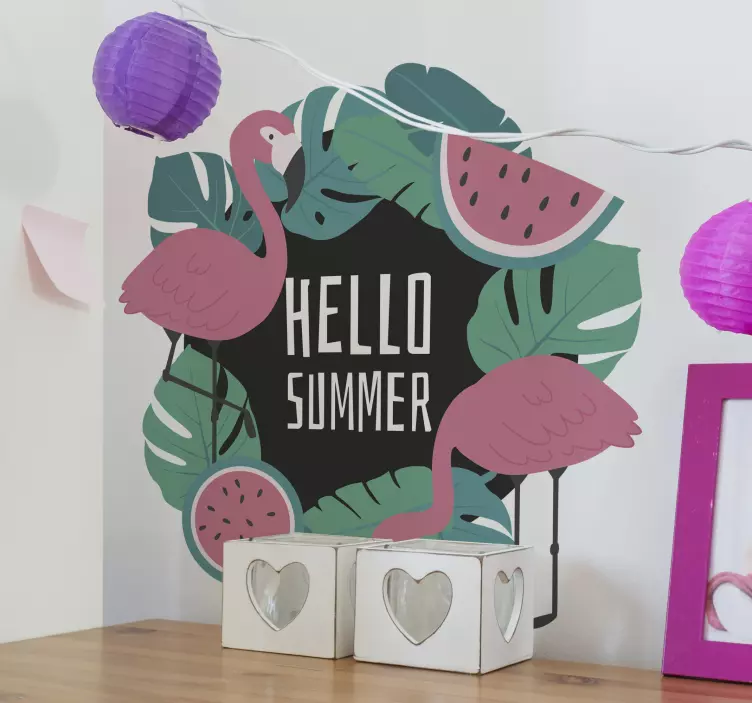 Vinilo naturaleza diseño flamenco tropical - TenVinilo