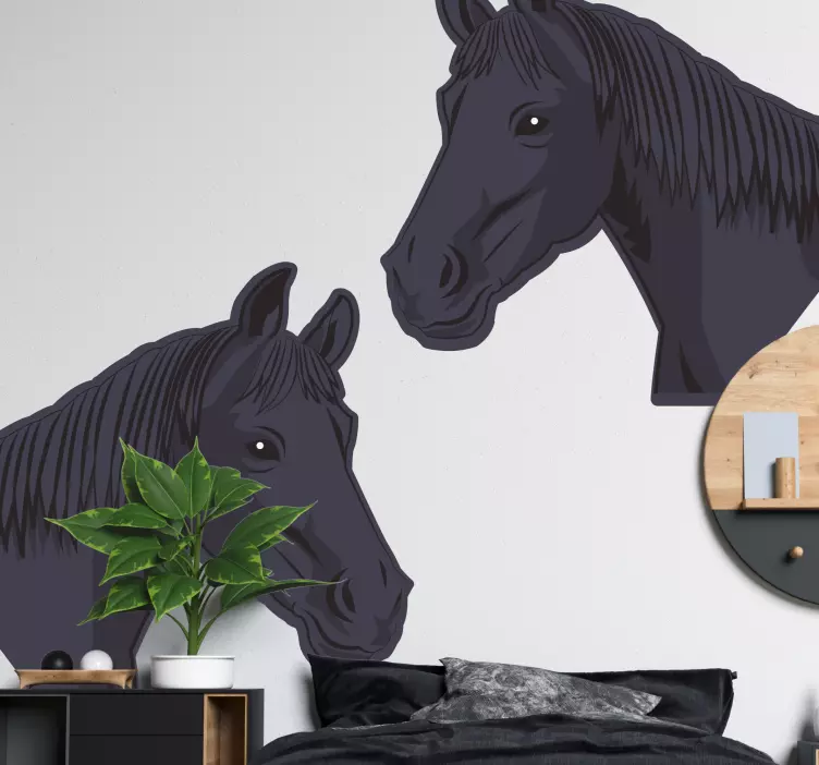 Vinilo animal salvaje obra de arte de cabeza de caballo - TenVinilo