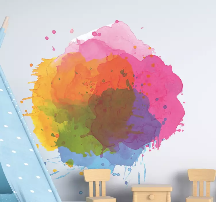 Vinilo ornamental arte de salpicaduras coloridas - TenVinilo