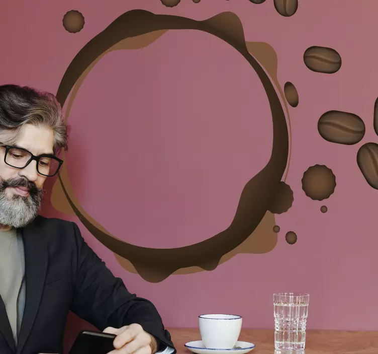 Vinilo ornamental diseño de mancha de café - TenVinilo