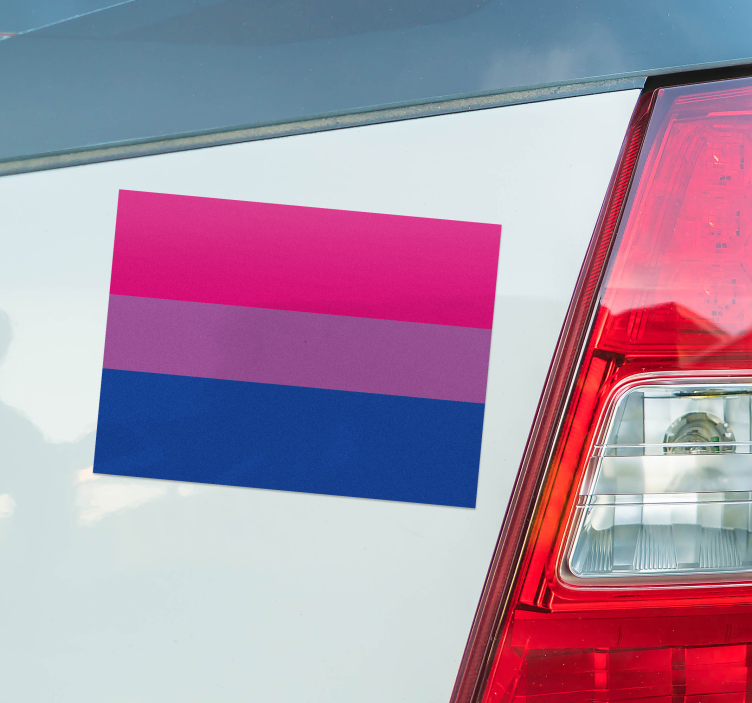 Vinilo para auto bandera bisexual - TenVinilo