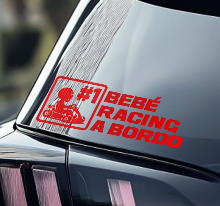 Vinilo para auto bebé racing a bordo - TenVinilo