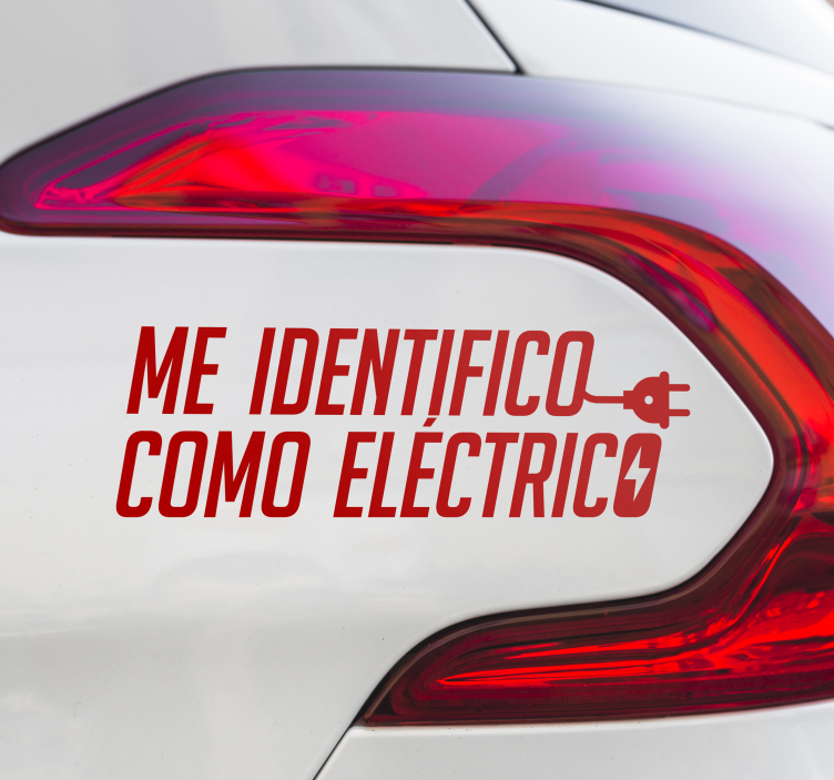 Vinilo para auto me identifico como eléctrico - TenVinilo