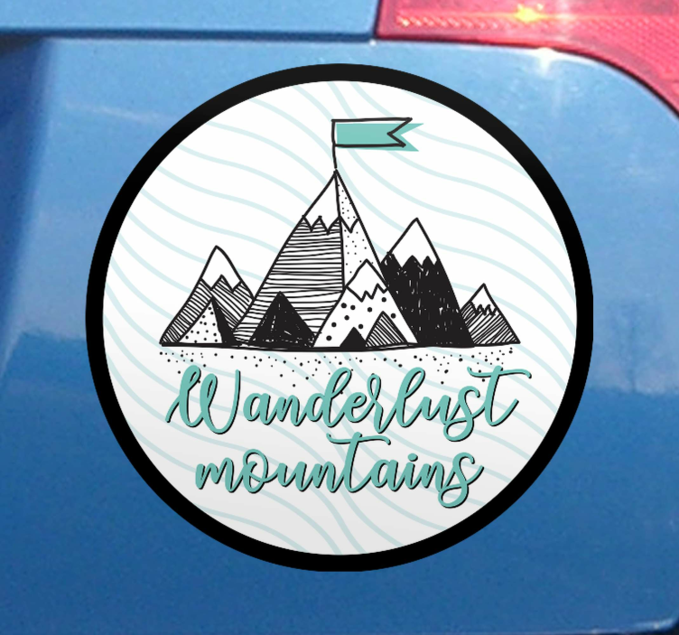 Vinilo para auto picos de montaña wanderlust - TenVinilo