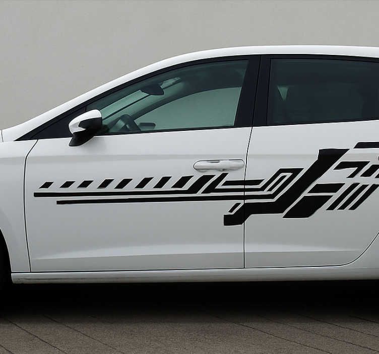 Vinilo para auto rayas negras tribales - TenVinilo