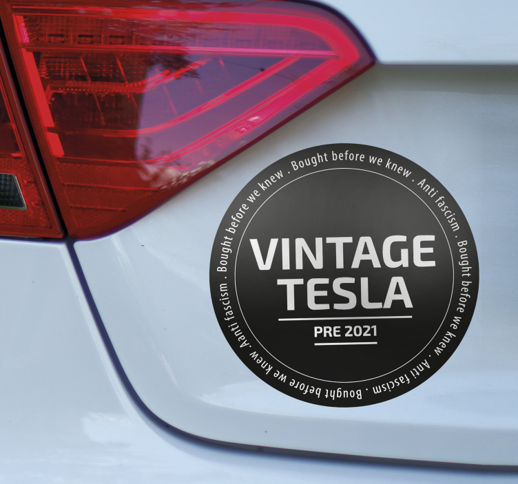 Vinilo para auto tesla clásico - TenVinilo
