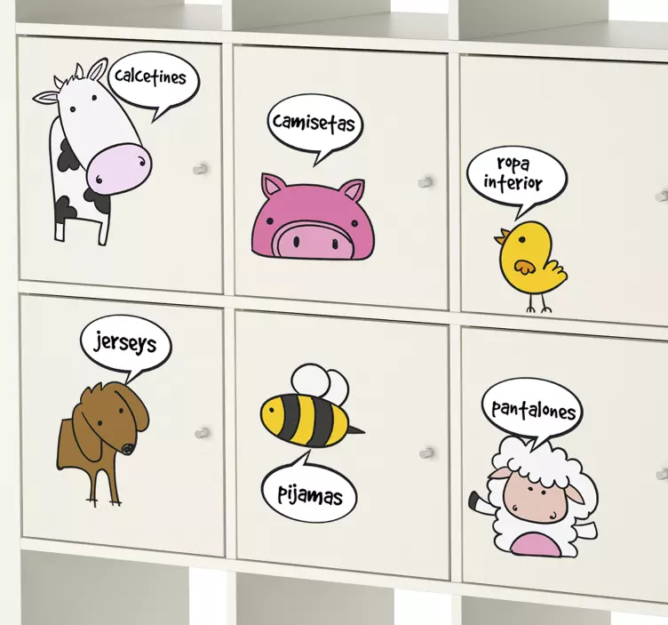 Vinilo para cajones animales divertidos - TenVinilo