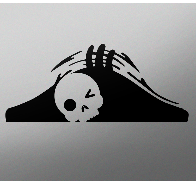 Pegatina para coche Cráneo monocolor asomando - TenVinilo