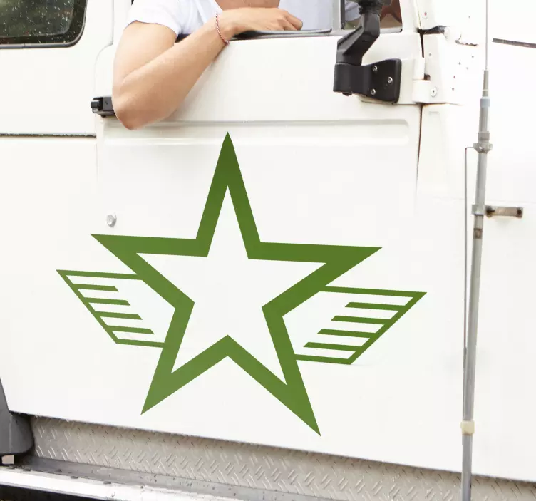 Pegatina para coche estrella del ejercito - TenVinilo