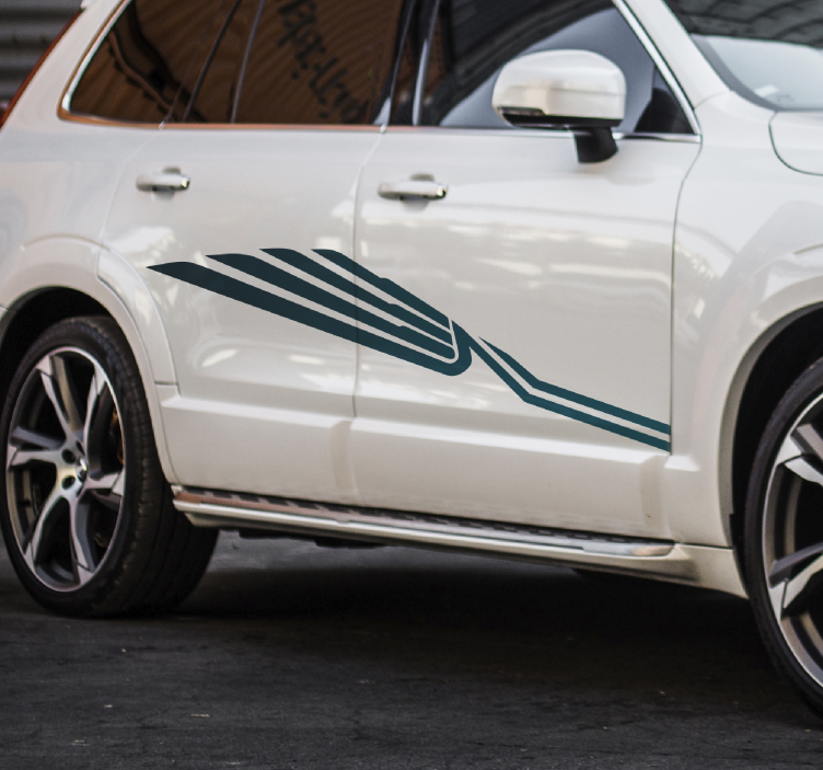 Vinilo coche de carrera rayas azul claro - TenVinilo