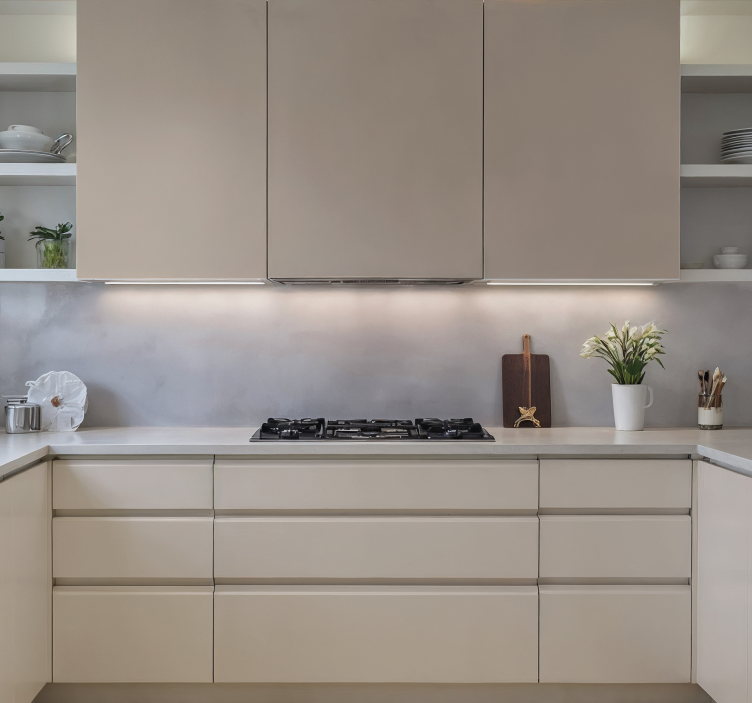 Vinilo para cocina hoja de color crema - TenVinilo