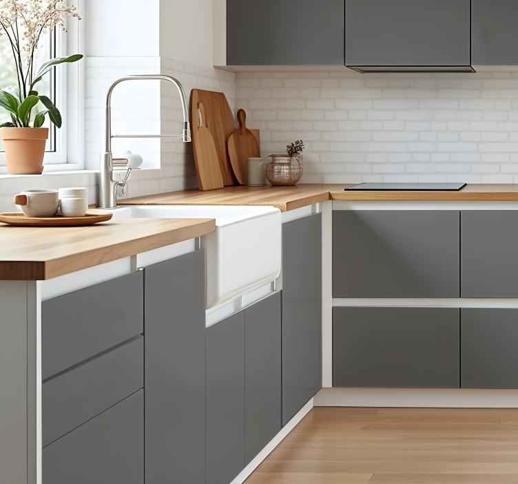 Vinilo para cocina tono gris mate - TenVinilo