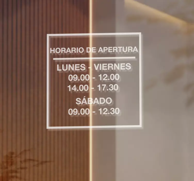Vinilo escaparate horario tienda - TenVinilo