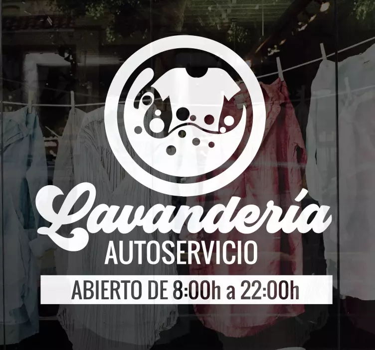 Vinilo escaparate Lavandería personalizada - TenVinilo