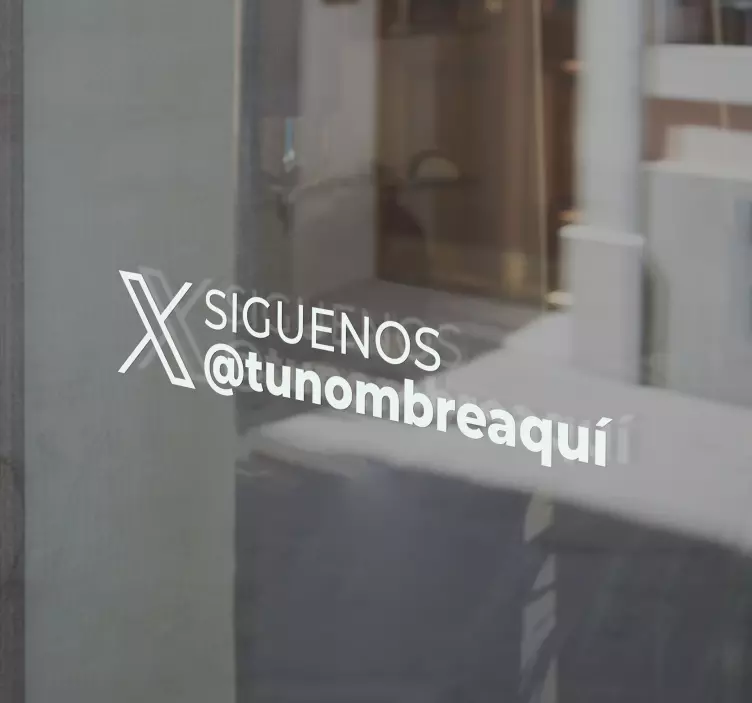Vinilo escaparate símbolo de Twitter "Síguenos" - TenVinilo