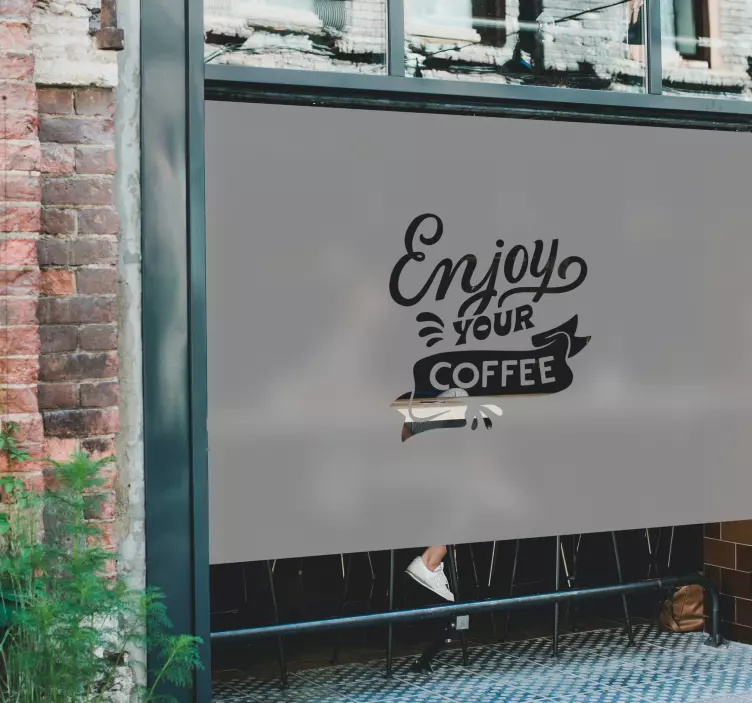 Vinilo escaparate tu logotipo en translúcido - TenVinilo