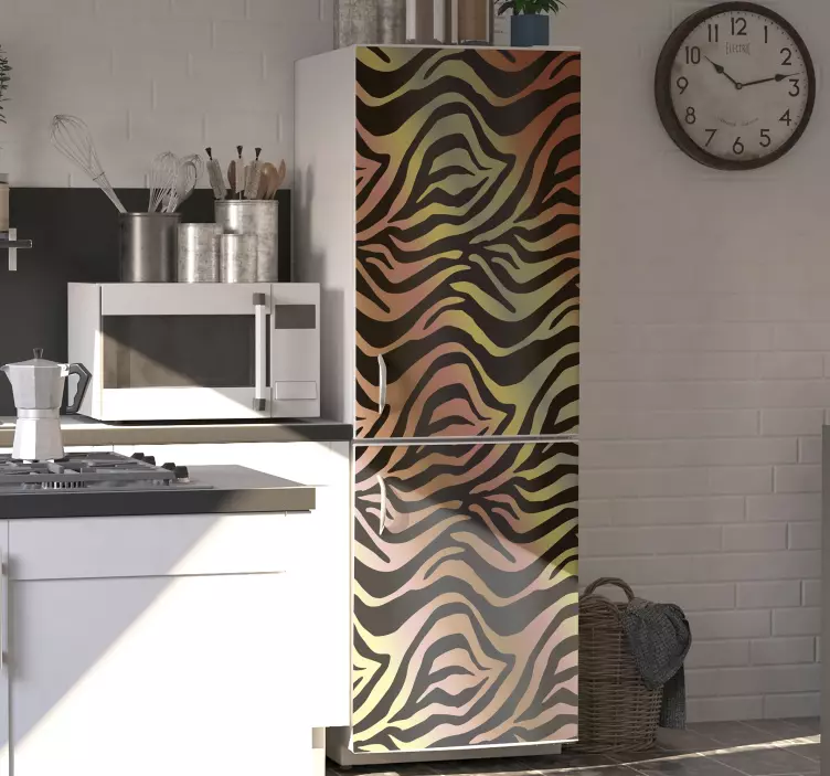 Vinilo para nevera vintage de cebra - TenVinilo