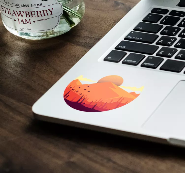 Vinilo para laptop escena de atardecer en montañas - TenVinilo