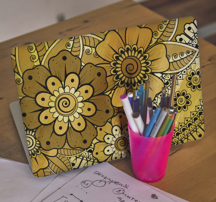 Vinilo para portátiles estilo indio paisley - TenVinilo