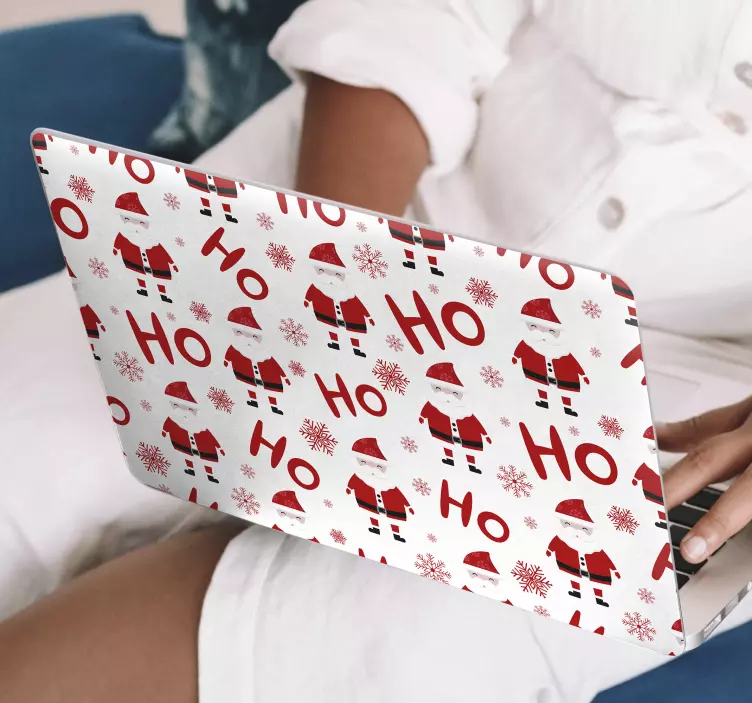 Vinilo para portátiles frase Santa Claus hohoho - TenVinilo