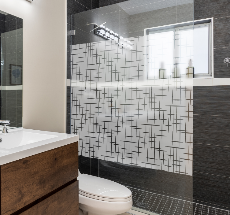 Vinilo mampara ducha lineas modernas - TenVinilo