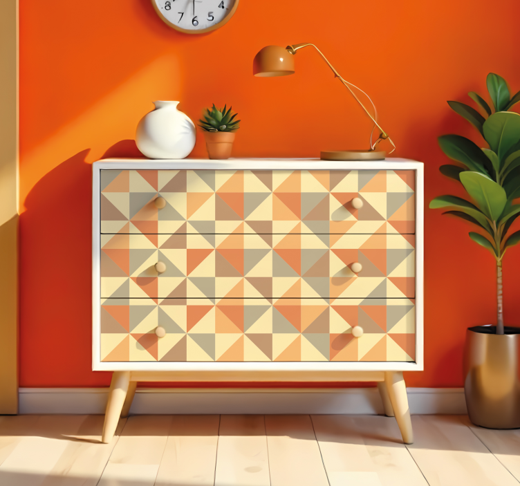 Vinilo para mueble geometría cálida boho - TenVinilo