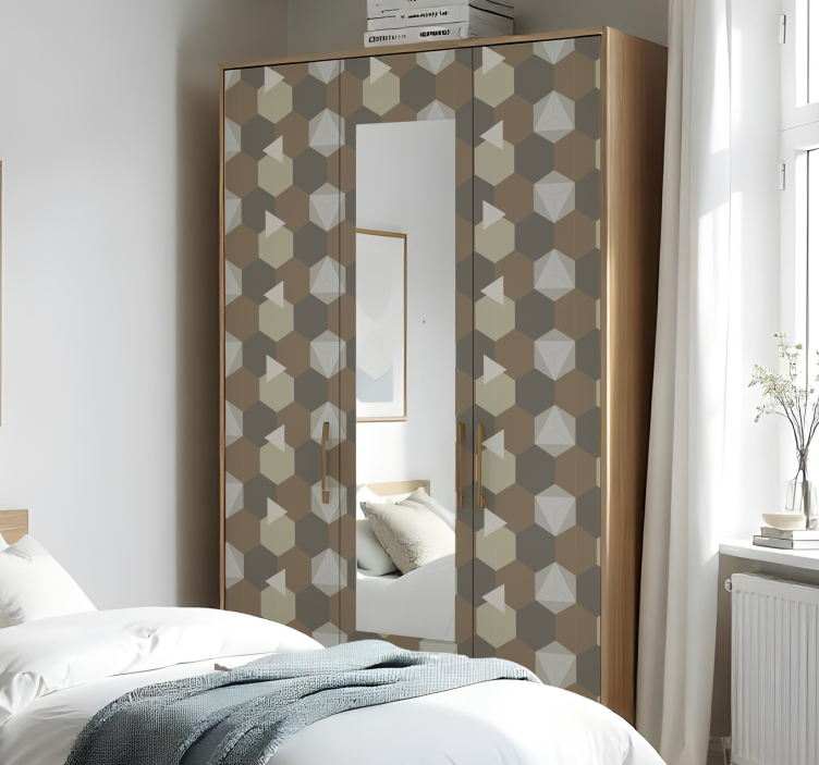 Vinilo para mueble hexágonos marrones - TenVinilo