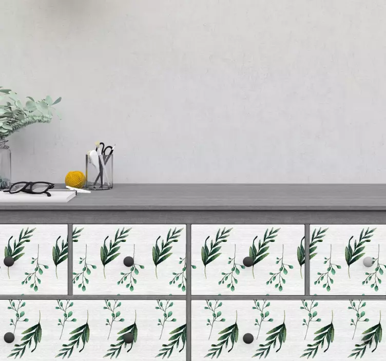 Vinilo para mueble patrones eucalipto - TenVinilo