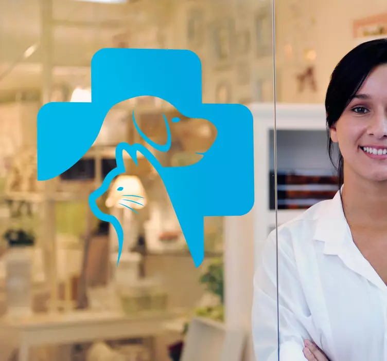 Pegatina perro aparador veterinario - TenVinilo