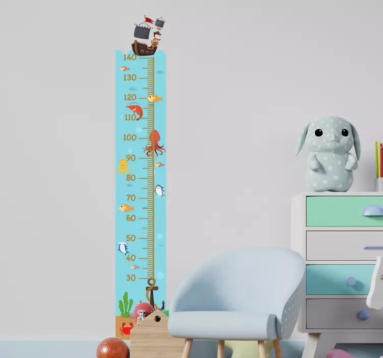 Vinilo infantil medidor bajo del mar - TenVinilo