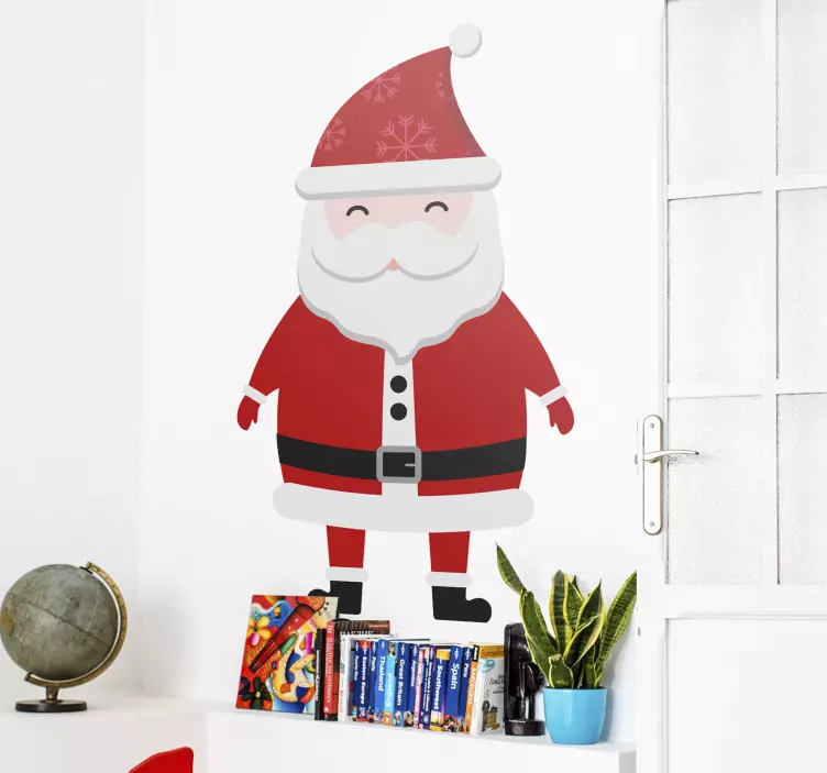 Vinilo infantil navidad Papá Noel alegre - TenVinilo